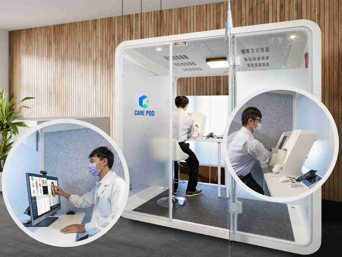 达擎于医疗科技展中展出＂远距诊疗舱＂，，以因应医疗数字化及社会高龄化趋势下、、复诊及慢性病患等族群对于远距看诊需求逐渐升高所推出的创新整合方案。。。多功能合一、、、高隐私性的远距诊疗舱可根据病患端与医师端的不同需求，，提供弹性化及客制化功能，，，节省医生和病患的精力及时间