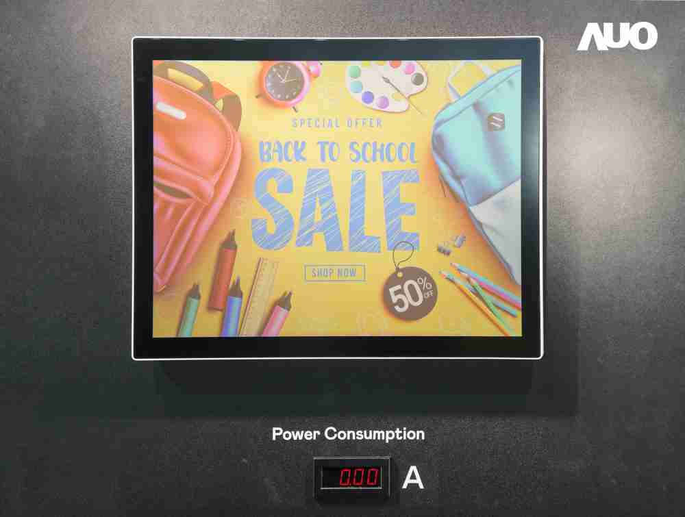 PA直营展示胆固醇液晶超低耗能户外全彩显示器，，，ChLC（胆固醇液晶）以双稳态技术使静态显示零功耗，，，，具省电、、、、高彩度、、、环保的特性，，，，还整合软硬件系统解决方案，，，可透过单一云端平台管理